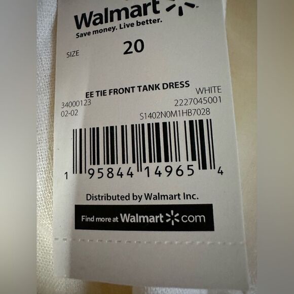 NWT ELOQUII Elements Women's linen blend Tie Front Tank Dress size 20 white maxi - Picture 6 of 7